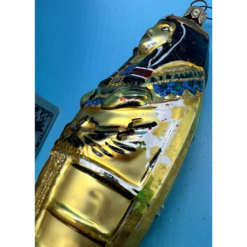 Polonaise Egyptian cleopatra mummy glass ornament Xmas tree egypt horus